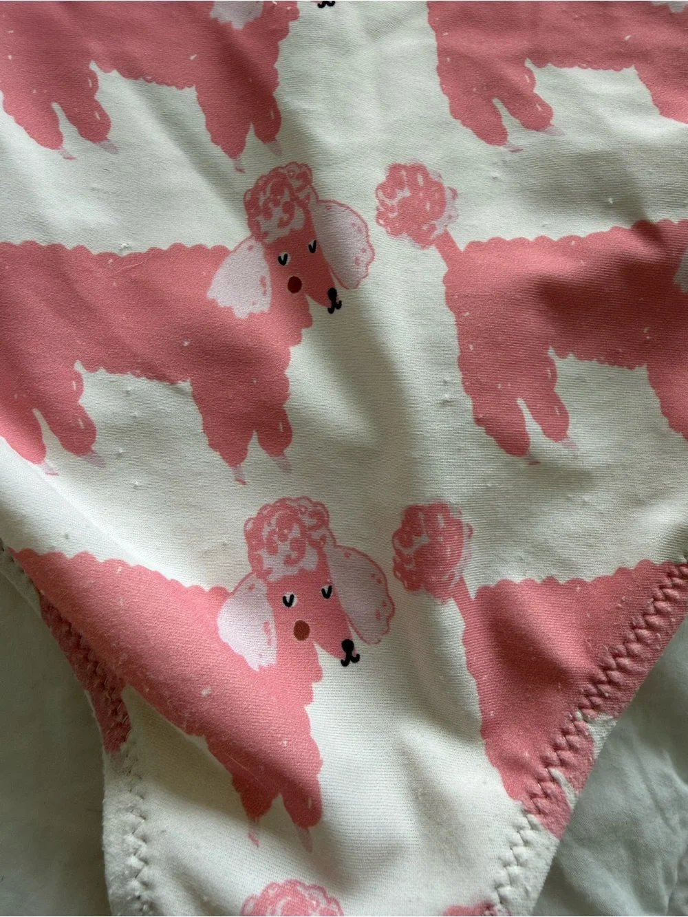 Pink Chicken Poodle Print Girls One-Piece Swimsuit